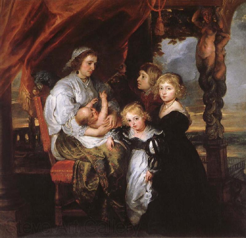 Peter Paul Rubens Deborah Kip Sir Balthasar Gerbiers wife, and her children Norge oil painting art